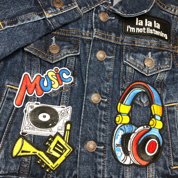 Amazing Boys “I ❤️ Music” Denim Jacket designed by STORY PATCH’D! PERSONALIZE! - Picture 9 of 9